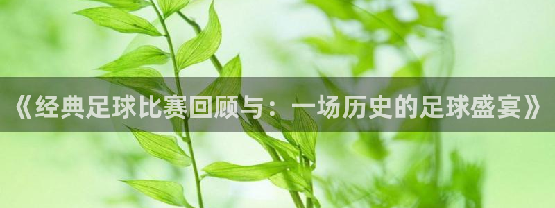 《经典足球比赛回顾与：一场历史的足球盛宴》
